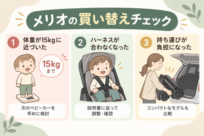 メリオ買い替えチェックガイド