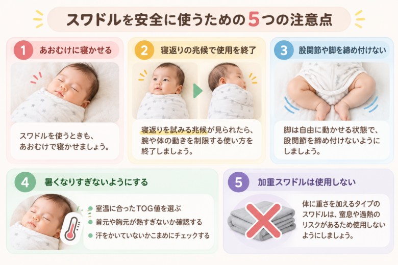 スワドル安全使用の5つの注意点